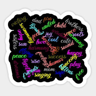 RGB Positive Word cloud! Sticker